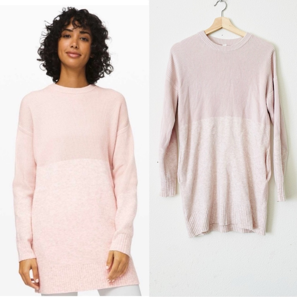 Lululemon MEDIUM Restful Intentions Cashlu pink pocketed sweater